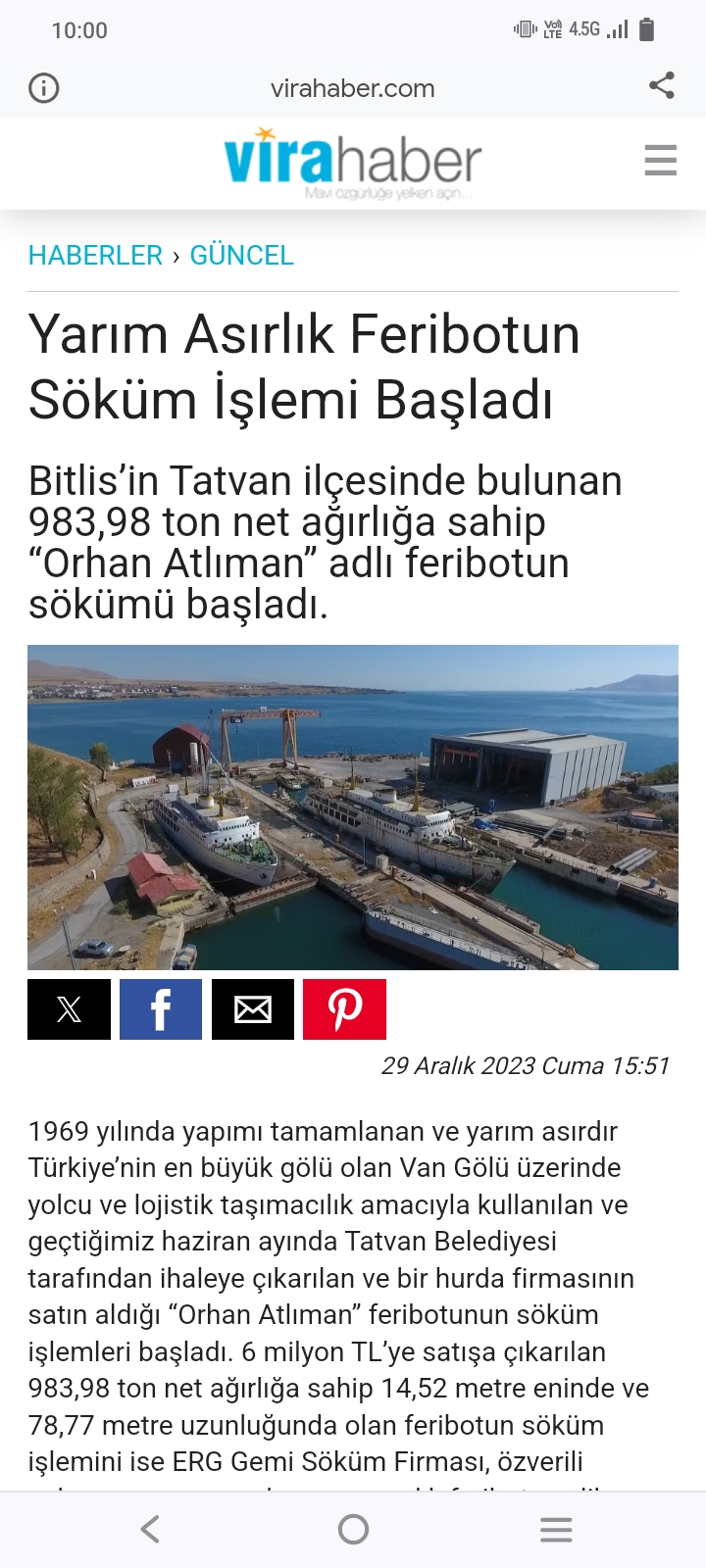 Tarihi Feribot Sökümü